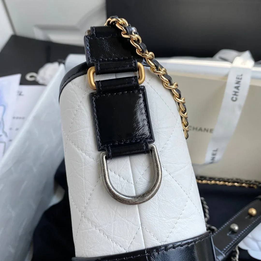 Chanel Gabrielle Mini 20 Hobo Bag In White Mix Black product view 7