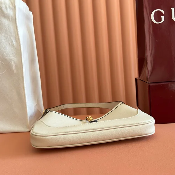 Gucci 26S Jackie Slim Shoulder Bag 27 In Cream White Calfskin product view 5