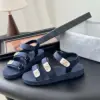 Chanel Women Navy Fabric And Rubber Sandals product view 2