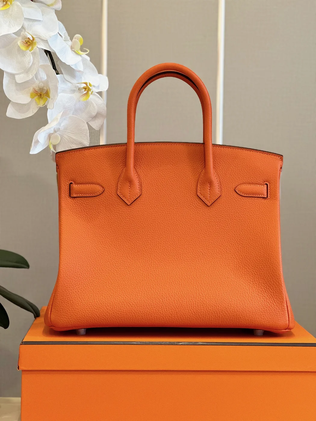 Hermès Birkin 30 Orange Palladium Hardware Bag product view 7