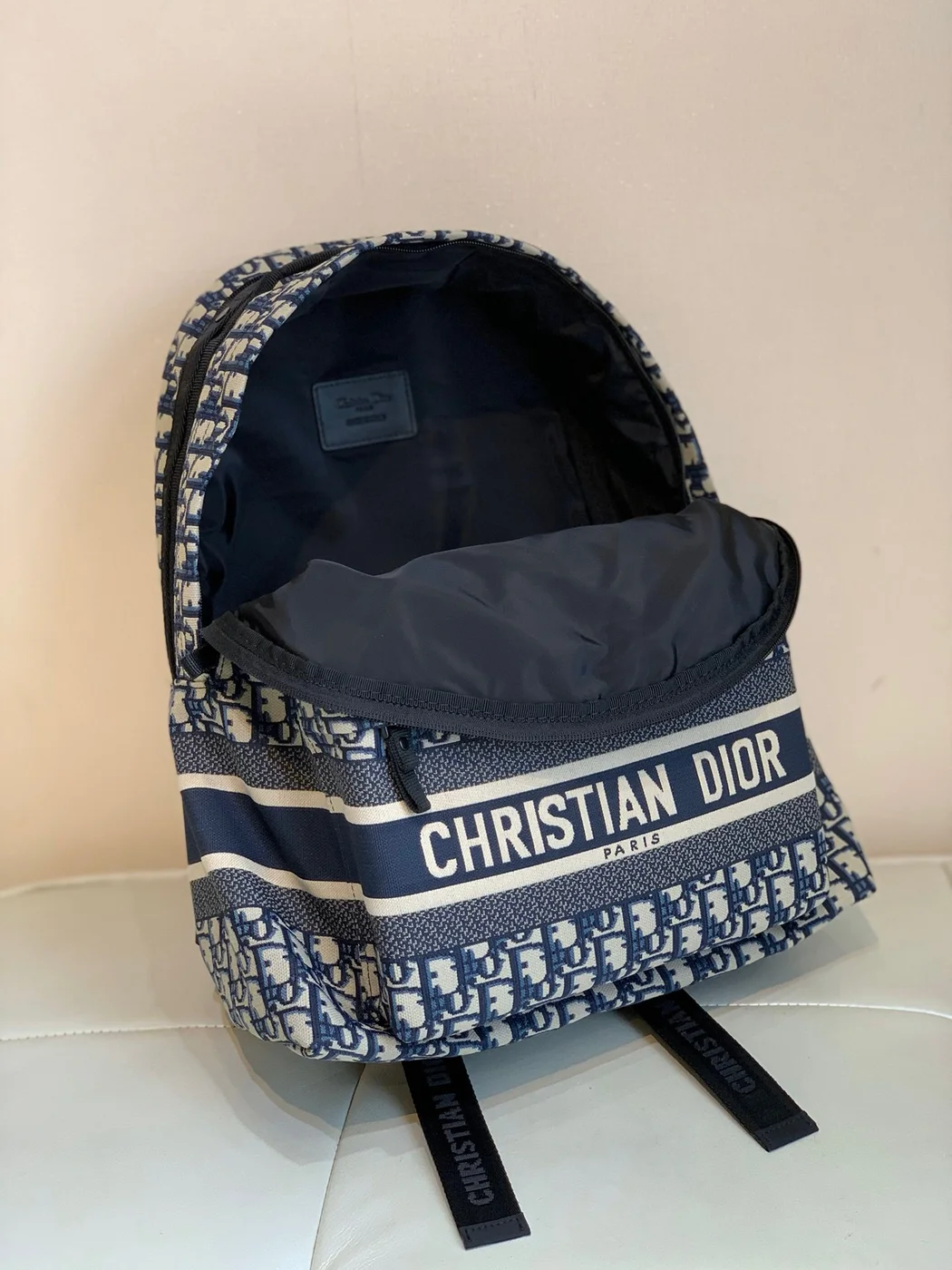 Dior Backpack Canvas Embroidered Pattern 42x33x15cm product view 2