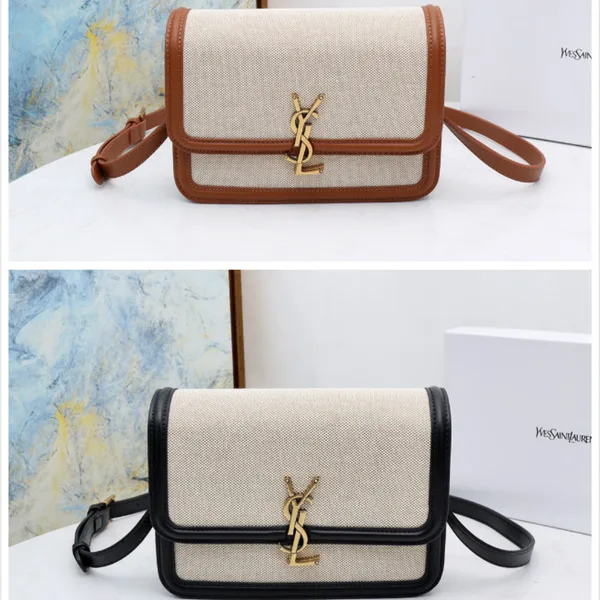 Saint Laurent Solferino Medium Shoulder Bag with Contrast Trim product photo