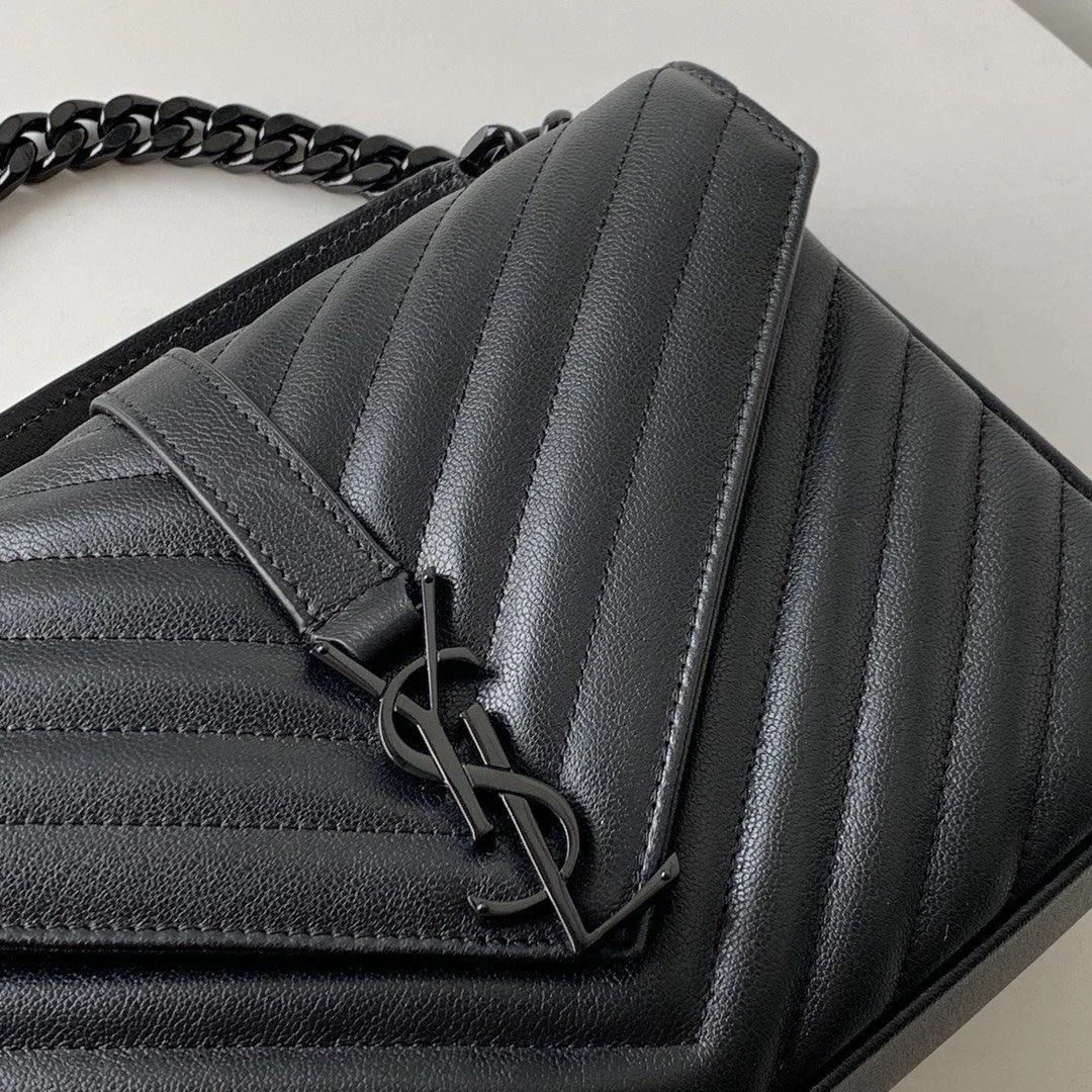 Saint Laurent College Medium Quilted Leather Bag product view 6