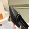 Louis Vuitton Women Black Leather Slingback Heels — Pointed-Toe Style product view 5