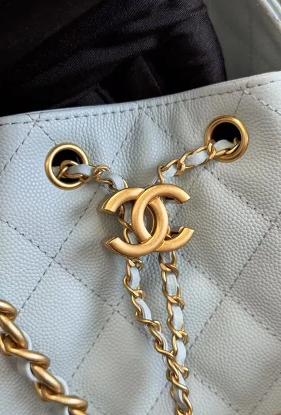 Chanel 25 Handbag 30 In Lgith Blue Cavier Gold Hardware product view 5