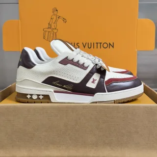 Louis Vuitton Trainer Sneakers — White and Dark Green product view 2