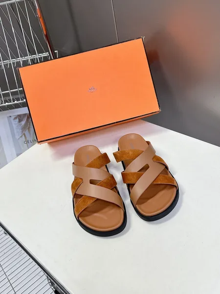 Hermès Women Brown Suede Leather Sandals product photo