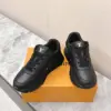 Louis Vuitton Women Black Leather Sneakers — Monogram Side Panels product view 6