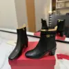 Valentino Women Black Leather Ankle Boots — Heeled Chain-Cuff Style product view 2