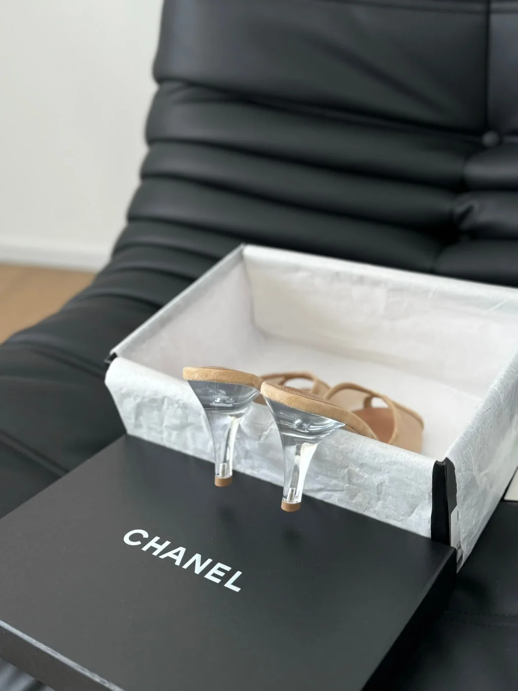 Chanel Women Beige Sandals — Wide Cross-Strap product view 4