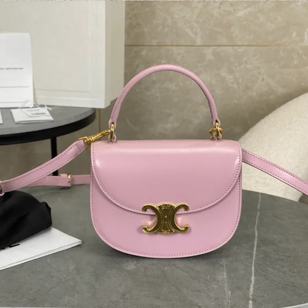 Celine Handle Shiny Wrinkled Leather Pink 15.5× .5x5cm Bag product photo