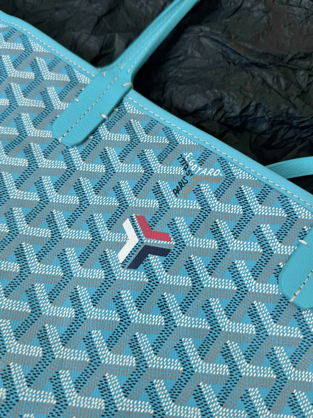 Goyard Chevron Tote Bag Bright Blue product view 3