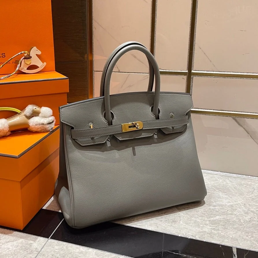 Hermès Birkin 30 cm Grey Swift Leather Gold Hardware Bag product view 1