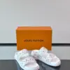 Louis Vuitton Men White Canvas Multicolor Logo Slides product view 6