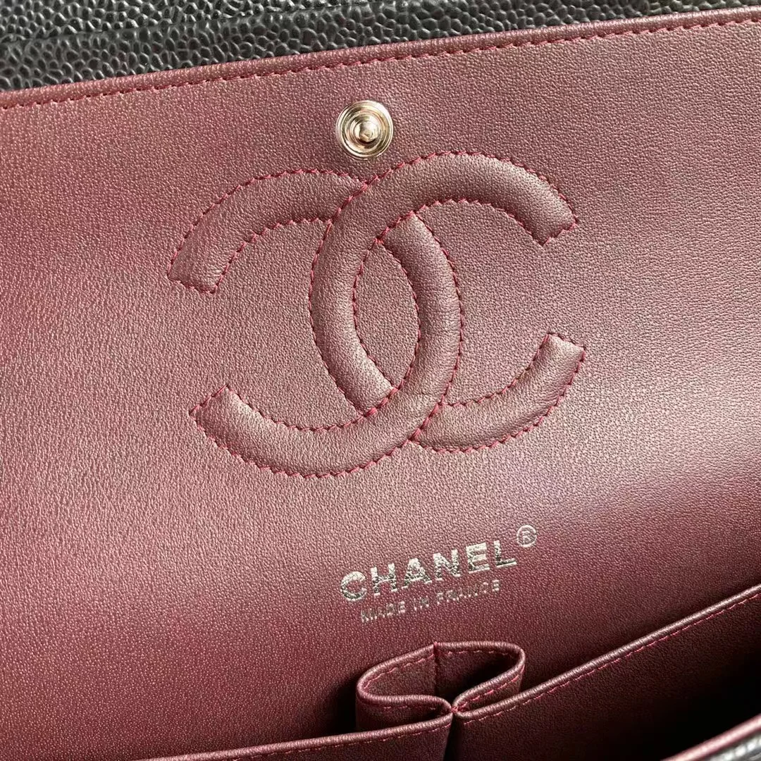 Chanel Classic Handbag Black With Silver Lock 25 cm product view 7