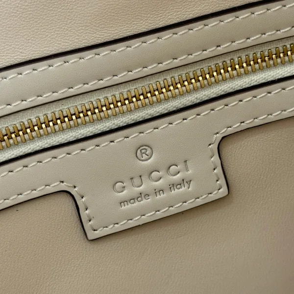 Gucci Jackie Small Shoulder Bag 27 In White Calfskin Gold Hardware product view 7