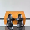 Louis Vuitton Men Black Leather Slides product view 6