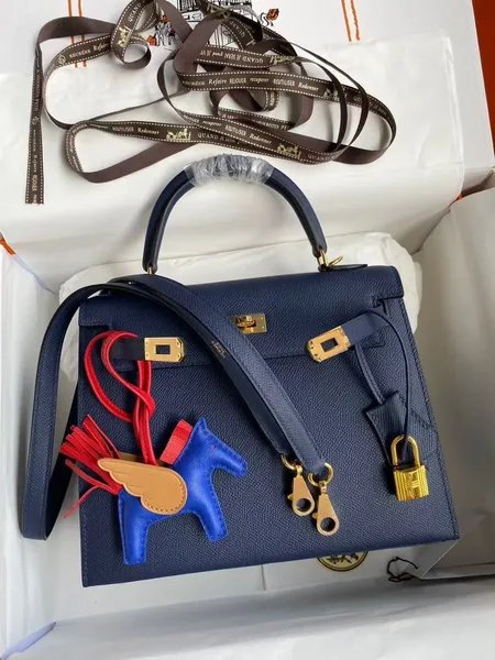 Hermès 25 Sellier Navy Epsom Bag product view 7