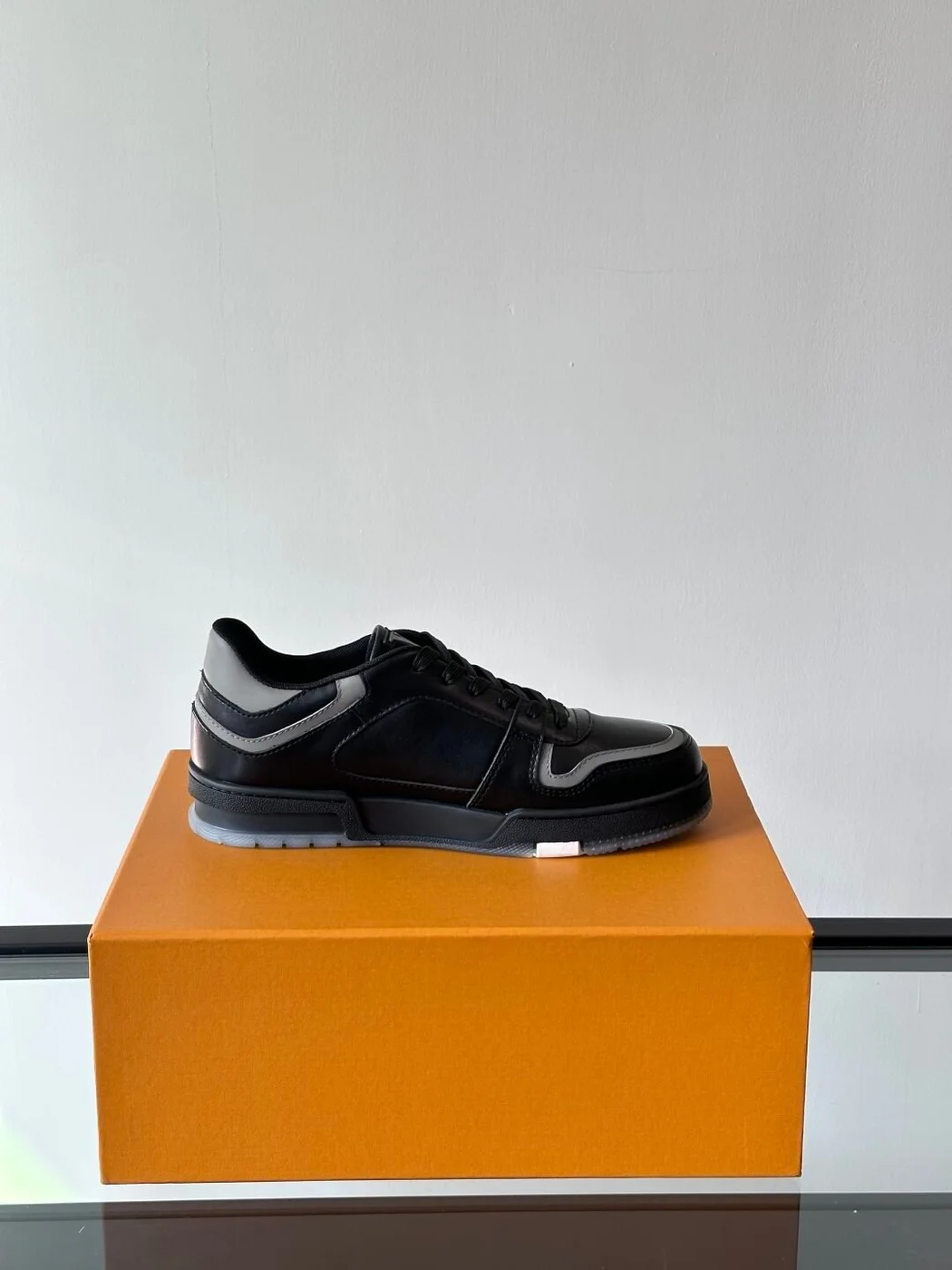 Louis Vuitton Men Sneakers — Black with Oval LV Side Detail product view 6