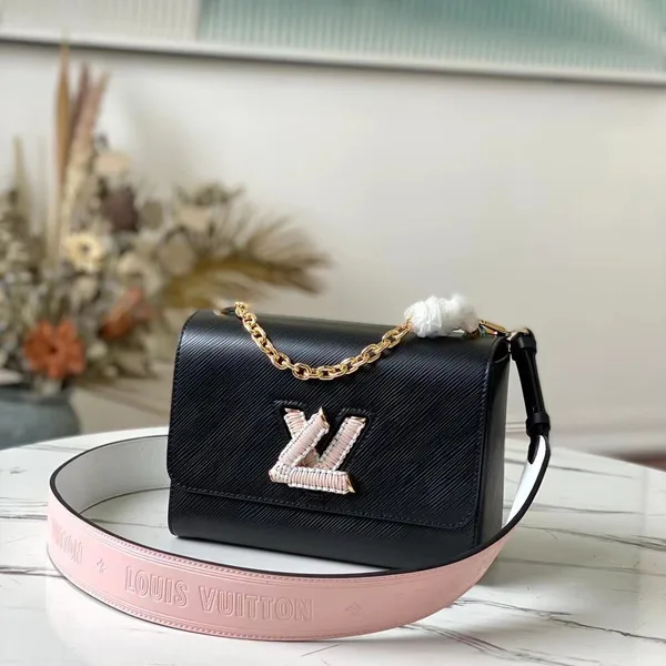 Louis Vuitton Twist Black Cowhide Leather Handbags 24 cm product photo