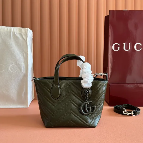 Gucci GG Marmont Tote Bag 17 In Moss Green product photo