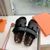 Hermès Women Black Leather Strap Sandals product view 4