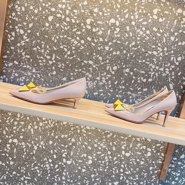 Valentino Women Nude Pointed-Toe Pumps with Gold-Tone Toe Detail product view 6