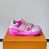 Louis Vuitton Men Leather and Mesh Sneakers — Bright Pink product view 6