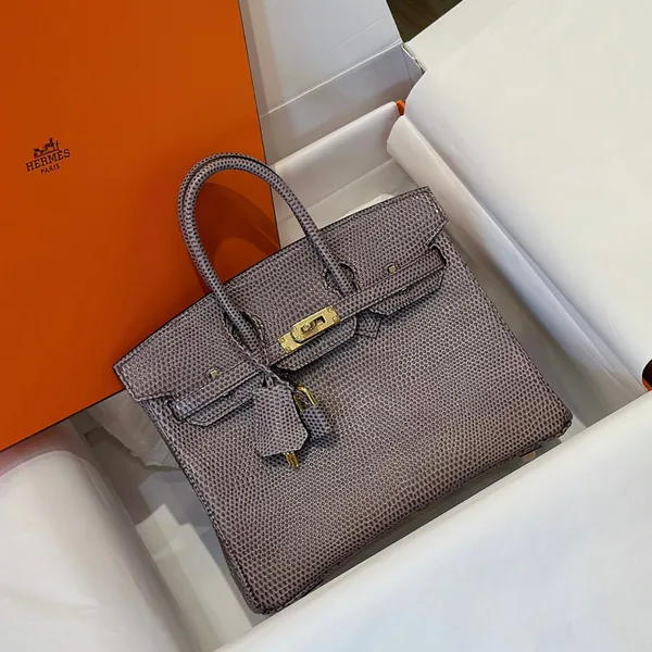 Hermès Birkin 25 Tris Fonce Lizard Leather Gold Hardware Bag product photo