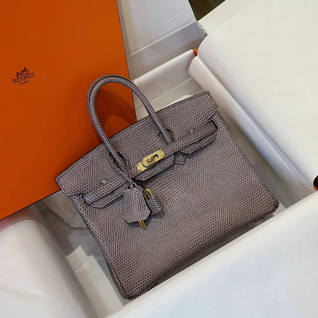 Hermès Birkin 25 Tris Fonce Lizard Leather Gold Hardware Bag product view 1
