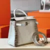 Hermès Kelly 25 Himalaya Albino Crocodile Leather Palladium Hardware Bag product view 4