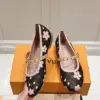 Louis Vuitton Women Brown Canvas Pink Floral Patterned Flats product view 4