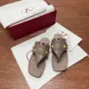Valentino Women Taupe Leather Studded Sandals product view 1