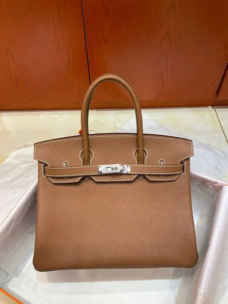 Hermès Brikin 30 Gold with Silver Hardware Bag product photo