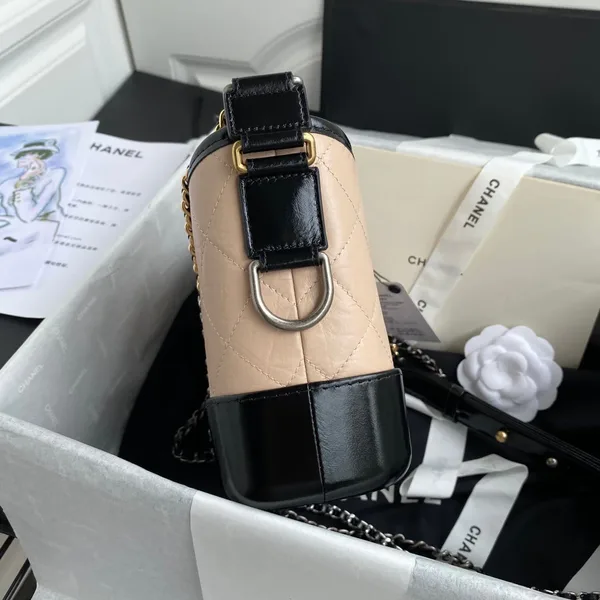 Chanel Gabrielle Mini 20 Hobo Bag In Almond Beige Mix Black product view 7