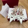 Valentino Women White Leather Bow Accent Pumps product view 6
