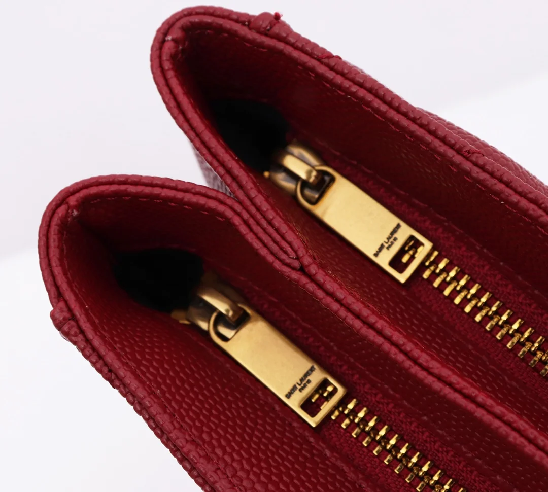 Saint Laurent Tribeca shoulder bag in burgundy leather product view 7