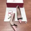 Valentino Women Pink Leather Bow Detail High Heel Pumps product view 5