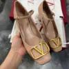 Valentino Women Beige Leather Mary Jane Flats product view 4
