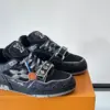 Louis Vuitton Men Black Fabric Sneakers product view 4