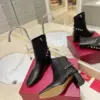 Valentino Women Black Leather Studded Ankle Boots — Studded Side Detail product view 6