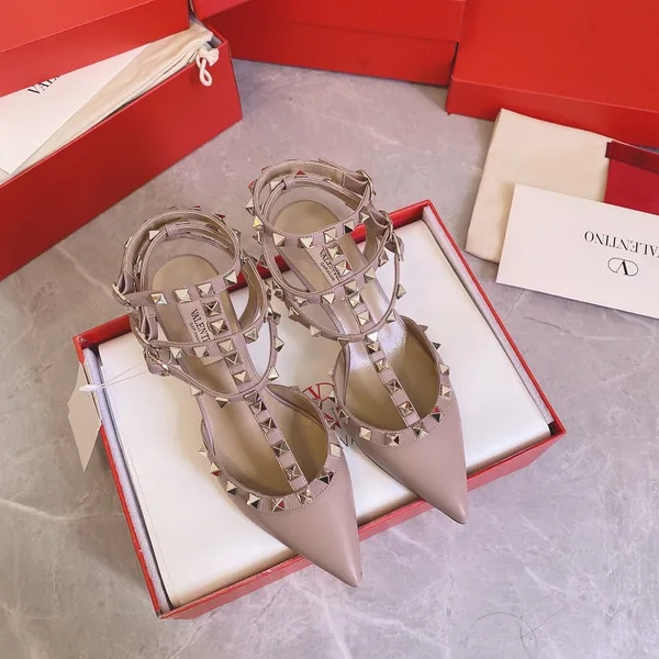 Valentino Women Beige Leather Studded Pumps product photo