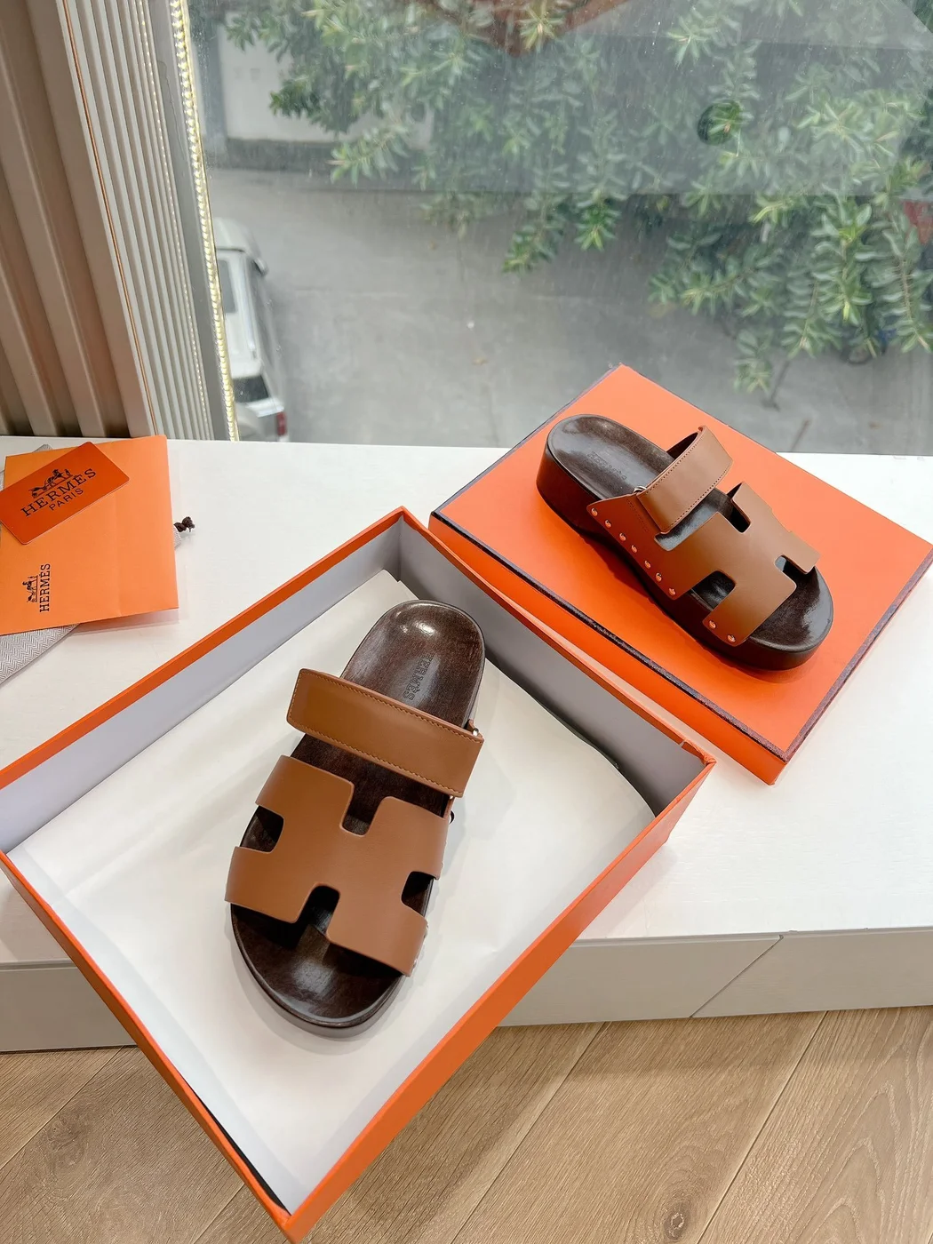 Hermès Women Brown Sandals — H-Strap Slides product view 5