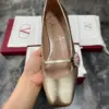Valentino Women Gold Leather Embellished Flats product view 4
