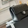 Chanel Classic Handbags Woman’s Black Leather Lock Silver 23 cm product view 3