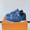 Louis Vuitton Men Navy Denim Sneakers product view 3