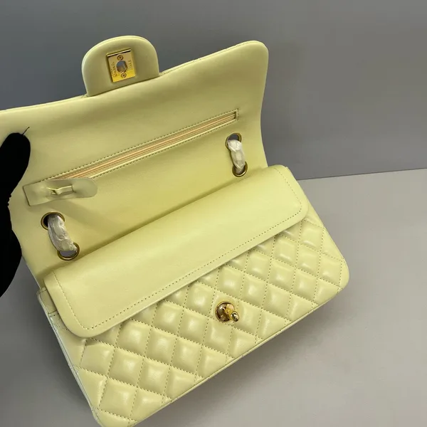 Chanel 25C Flap Bag 25 In Yellow Quilted Lambskin Gold Hardware product view 2