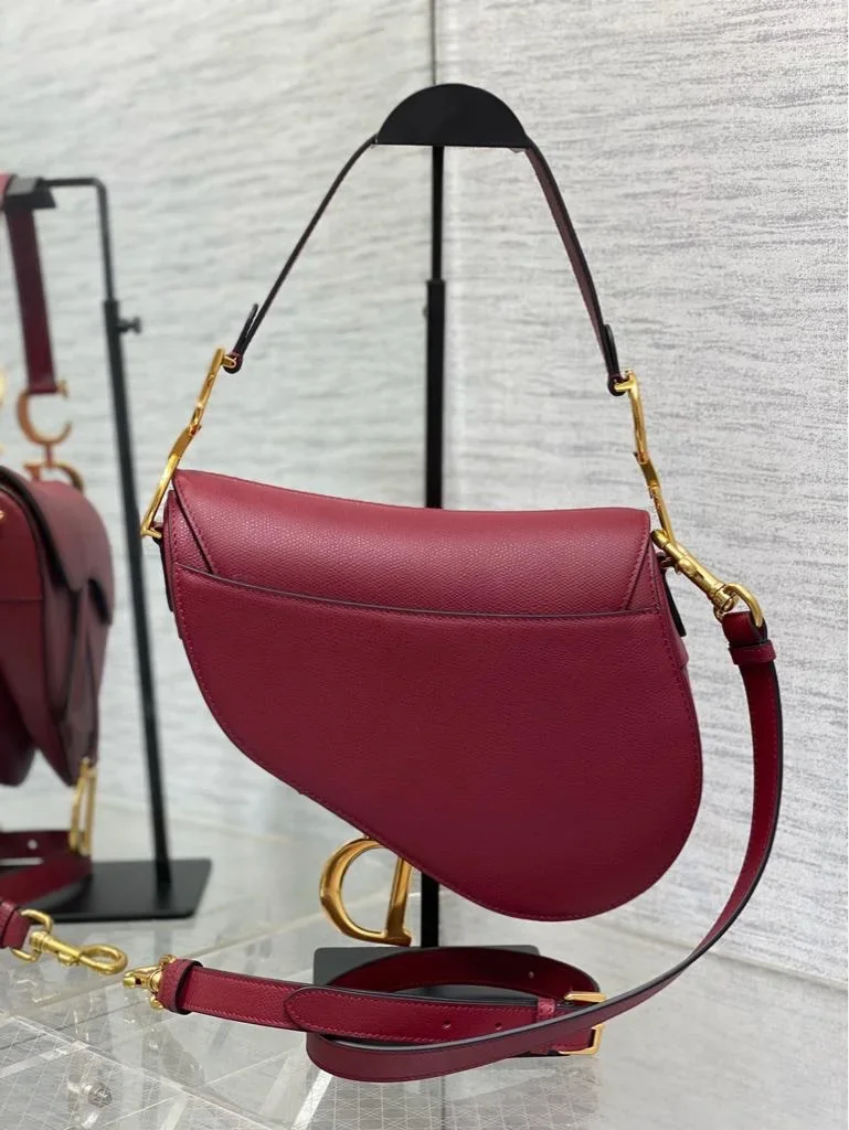 Dior Saddle Bag Red Gold Hardware product view 3