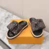 Louis Vuitton Women Black Multicolor Canvas Comfort Mules product view 6