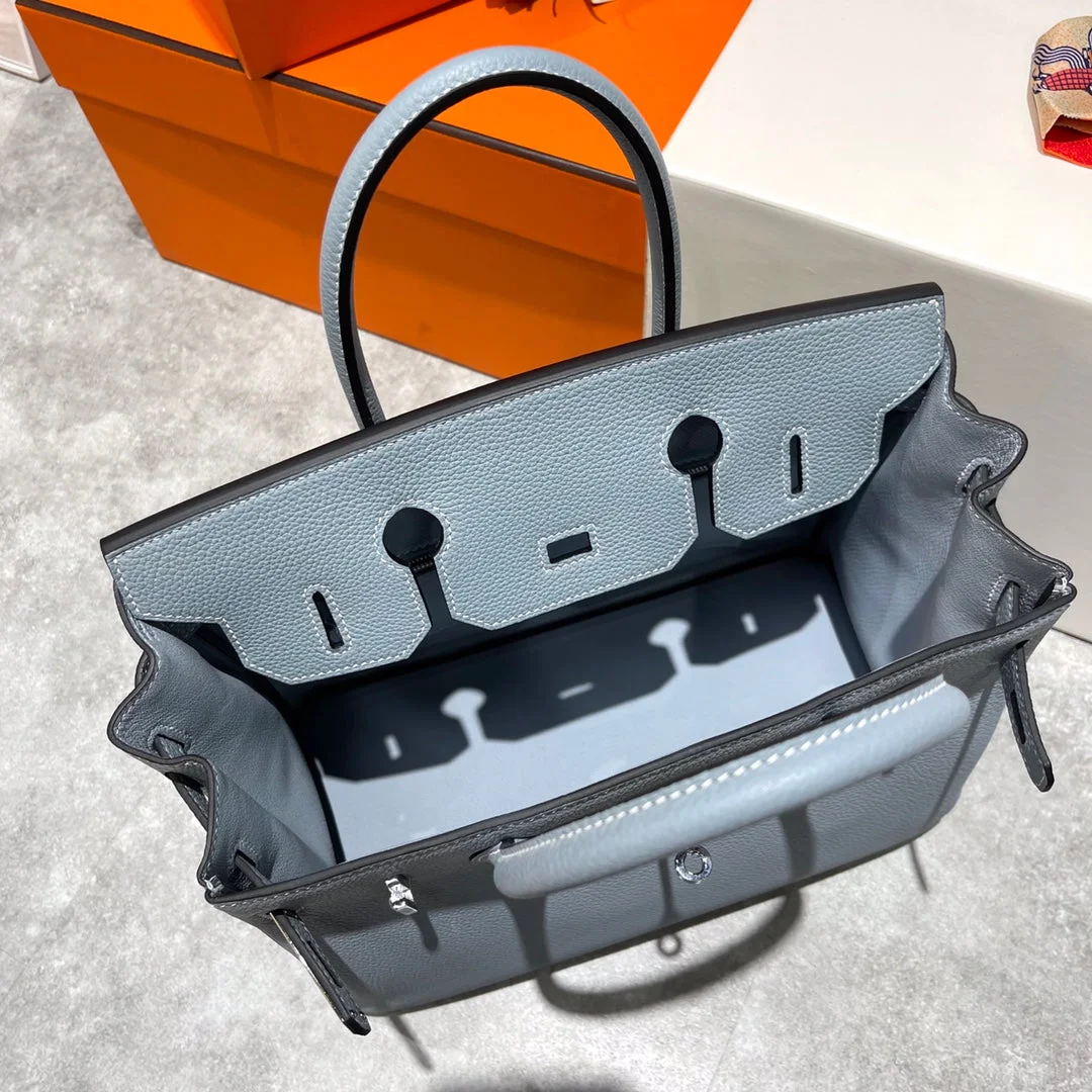 Hermès Birkin 30 cm Cloud Blue Togo Leather Silver Hardware Bag product view 9